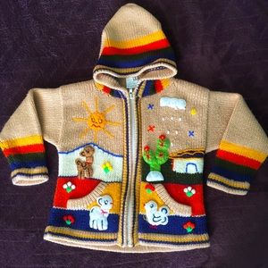 Wool Zip Up Sweater ☁️🌈